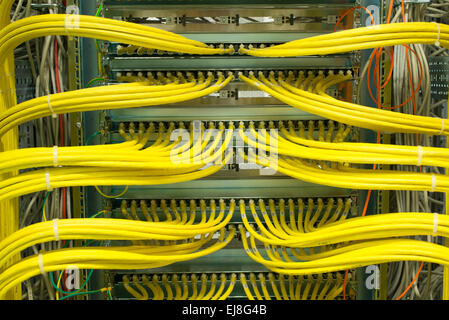 Network LAN patch panel Stock Photo