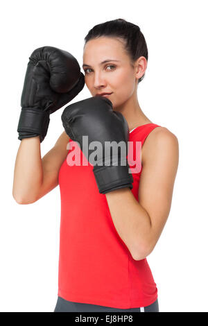Portrait of a determined female boxer focused on her training Stock Photo