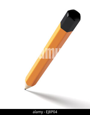 3d rendering of pencil isolated on white background. Edocation and drawing concept Stock Photo