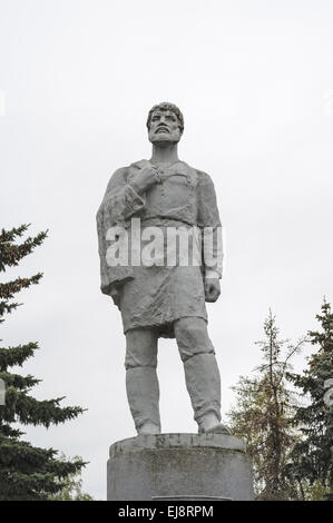 Statue of Russian traveler Semyon Dezhnev Stock Photo