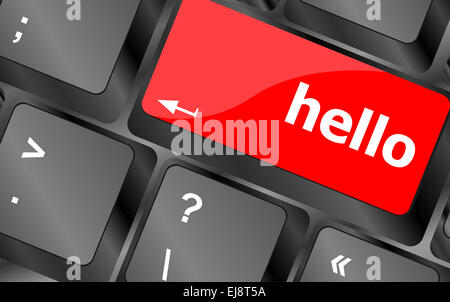 Computer Written Hi hello written in computer keys Stock Photo - Alamy
