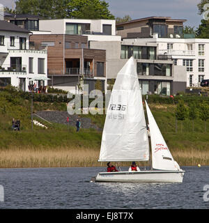 Sailboat, Phoenix Lake, Dortmund, Germany Stock Photo