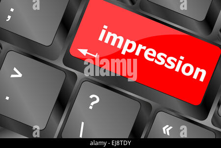 impression word on computer pc keyboard key Stock Photo