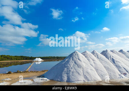 Mallorca Ses Salines Es Trenc Estrenc saltworks in Balearic Islands Spain Stock Photo