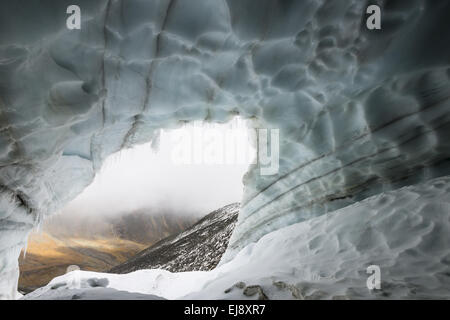 inside a glacier, Kebnekaise mountains, Sweden Stock Photo