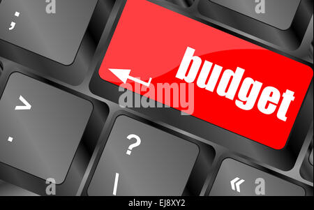 A keyboard with a key reading budget Stock Photo