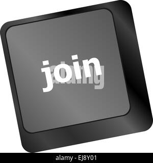 Computer keyboard key join, business concept Stock Photo - Alamy