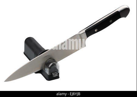 Knife and knife sharpener Stock Photo