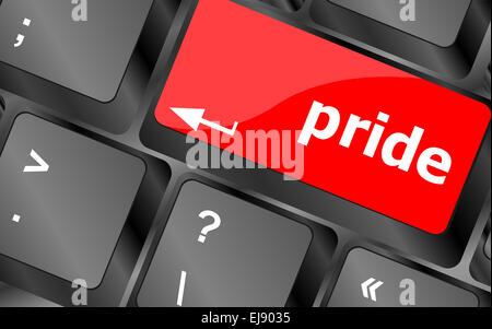 Computer keyboard key with pride word Stock Photo