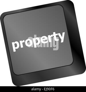 property message on keyboard enter key Stock Photo