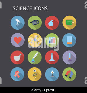 Flat icons for education and science Stock Photo - Alamy