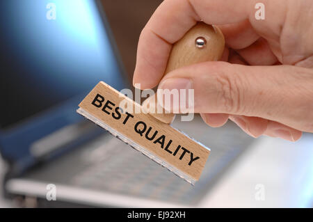 best quality marked on rubber stamp Stock Photo