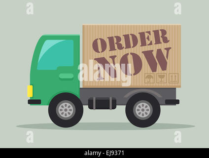 delivery truck order now Stock Photo