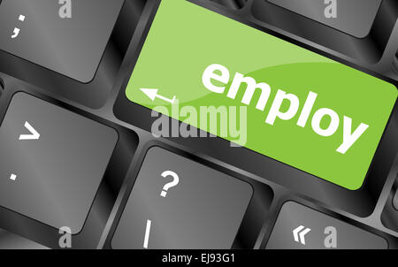 employ button on computer pc keyboard key Stock Photo