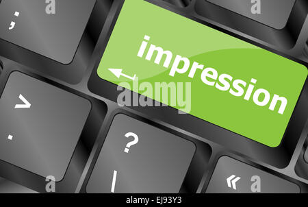 impression word on computer pc keyboard key Stock Photo