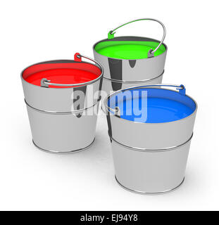 Paint buckets Stock Photo