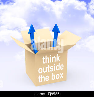 think outside the box Stock Photo