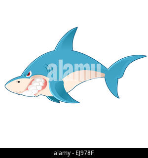 Vector image of a Cartoon angry Shark Stock Photo