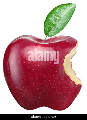 Red apple on a white background. Clipping paths. Stock Photo