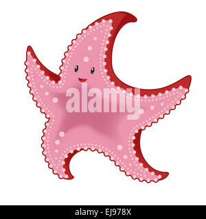 Vector image of a cartoon happy Starfish Stock Photo