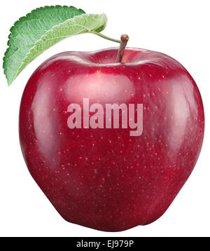 Red apple on a white background. Clipping paths. Stock Photo