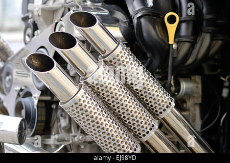 Exhaust system of a Trike Stock Photo