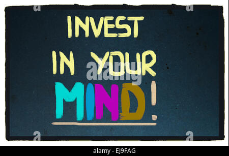 Invest In Your Mind Concept Stock Photo