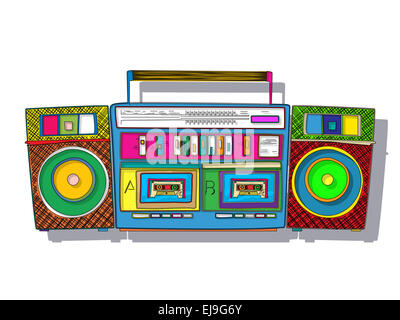 Pop Art boombox Stock Photo