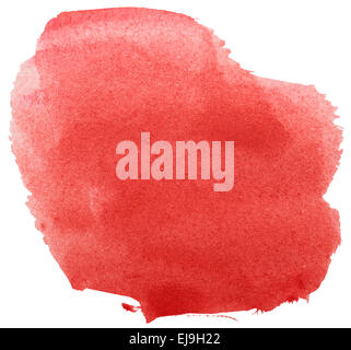 red grunge brush strokes watercolor paint isolated on white background Stock Photo