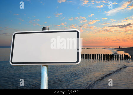 blank sign on the Baltic Sea Stock Photo