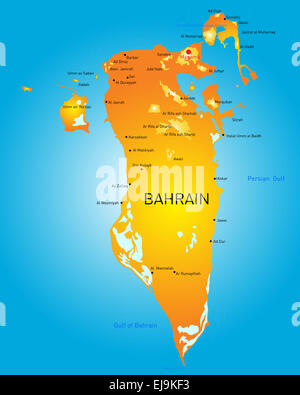 Bahrain Island in the Persian Gulf on a satellite image taken in April ...