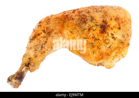 roasted chicken legs isolated on white background Stock Photo