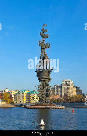 Monument to Peter the Great - Moscow Russia Stock Photo