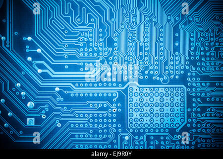 computer circuit board closeup Stock Photo