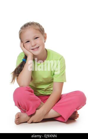 The little girl in sportswear Stock Photo