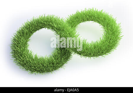 Grass patch shaped like an infinity symbol. Stock Photo