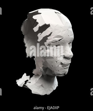 Broken head scultpure - depression concept illustration Stock Photo