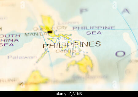 Manila City Map Philippines On Atlas World Map Stock Photo Alamy Philippines Country On Map Eja1n6 