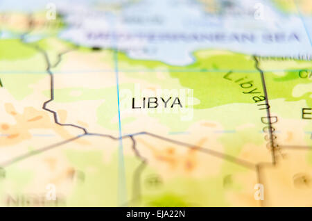 libya country on map Stock Photo