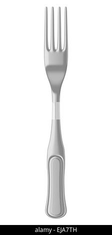 silver fork isolated on white background Stock Photo
