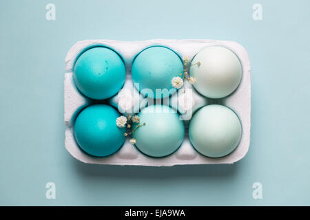 Ombre Easter eggs top view Stock Photo
