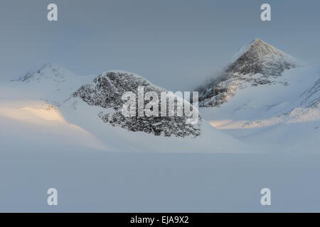 mountains in morning light, Lapland, Sweden Stock Photo