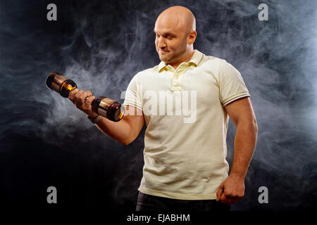 happy man with a beer Stock Photo