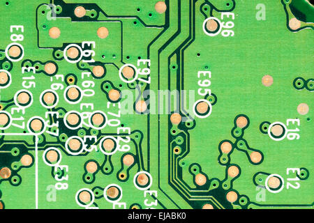 green electronic board of the hard disk close-up Stock Photo