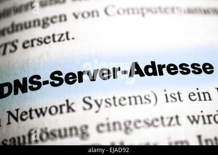 DNS Server Adress Stock Photo