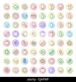 Thin Line Icons For Food and Drinks Stock Photo - Alamy