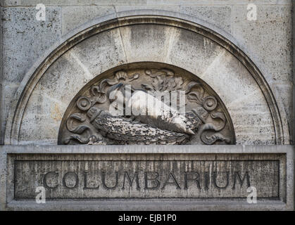 Columbarium in Pere Lachaise cemetery, Paris Stock Photo
