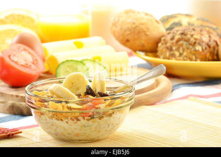 Breakfast including rolls Stock Photo