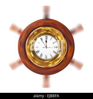 Clock in turning helm Stock Photo