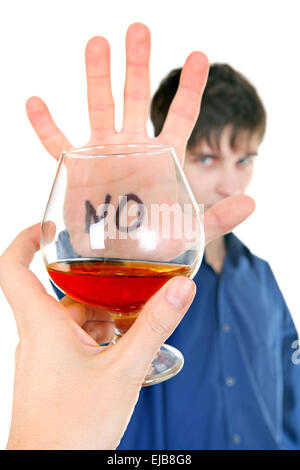 Teenager refuses Alcohol Stock Photo